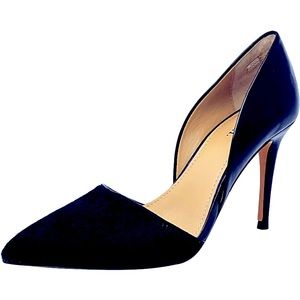 G.I.L.I. Farrah Black Leather Haircalf D’Orsay Pump Heels - Size 10 (Fits 9.5)